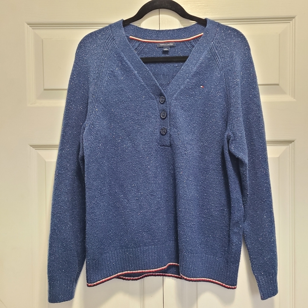 Tommy Hilfiger Blue‎ V Neck Sweater size M